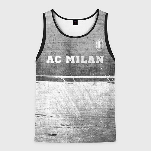 Мужская майка без рукавов AC Milan - grey gradient посередине / 3D-Черный – фото 1