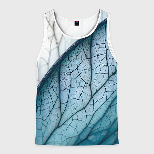 Мужская майка без рукавов Листья с прожилками / 3D-Белый – фото 1