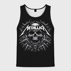 Мужская майка без рукавов Metallica - a skull with roses and thorns