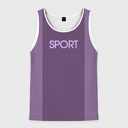 Майка-безрукавка мужская Sport фиолетовый, цвет: 3D-белый