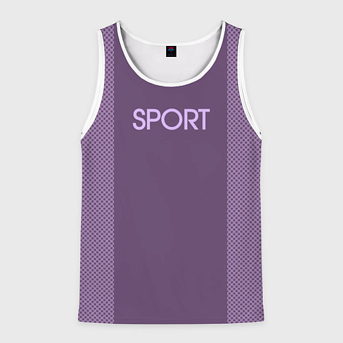 Мужская майка без рукавов Sport фиолетовый / 3D-Белый – фото 1