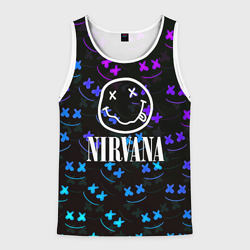 Мужская майка без рукавов Nirvana x marshmello neon / 3D-Белый – фото 1