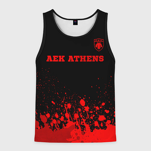 Мужская майка без рукавов AEK Athens - red gradient посередине / 3D-Черный – фото 1