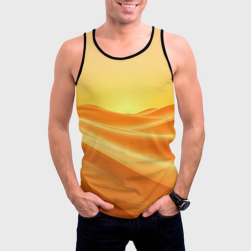 Мужская майка без рукавов Золотые пески / 3D-Черный – фото 3