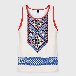 Мужская майка без рукавов Славянская вышиванка - узор обережник