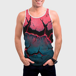 Майка-безрукавка мужская Объемные разломы текстура, цвет: 3D-белый — фото 2