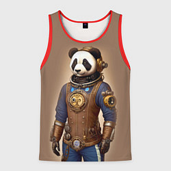 Мужская майка без рукавов Крутой панда в стиле стимпанк
