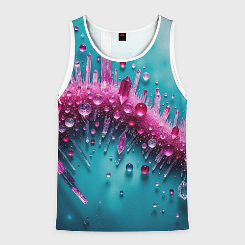 Мужская майка без рукавов Розовые кристаллы / 3D-Белый – фото 1