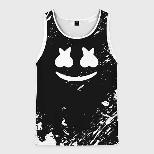 Мужская майка без рукавов Marshmello брызги красок / 3D-Белый – фото 1