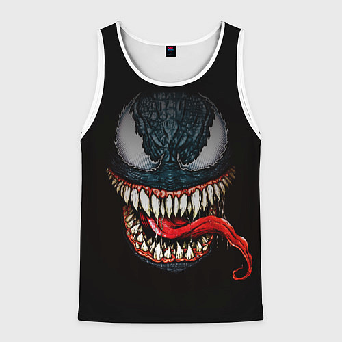 Мужская майка без рукавов Веном зубастый / 3D-Белый – фото 1