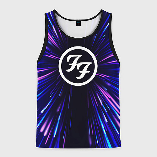 Мужская майка без рукавов Foo Fighters neon energy / 3D-Черный – фото 1