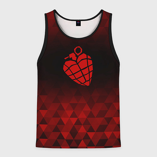 Мужская майка без рукавов Green Day red poly / 3D-Черный – фото 1