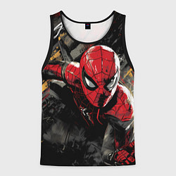 Мужская майка без рукавов Человек-паук и красная краска