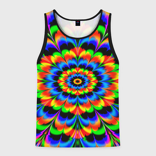 Мужская майка без рукавов Оптические иллюзии психоделика / 3D-Черный – фото 1