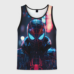 Мужская майка без рукавов Человек-паук в вечернем городе