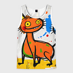 Майка-безрукавка мужская Смешные зверята, цвет: 3D-белый