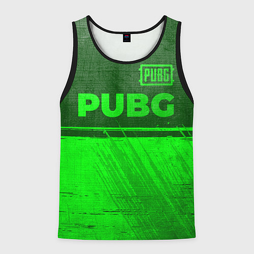Мужская майка без рукавов PUBG - green gradient посередине / 3D-Черный – фото 1