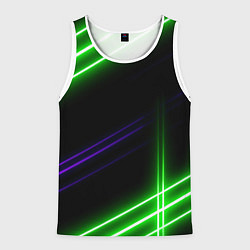 Мужская майка без рукавов Green pink purple line