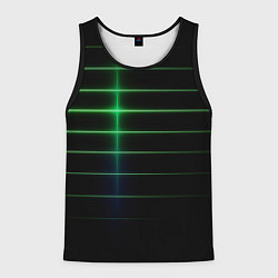 Мужская майка без рукавов The line is green and black