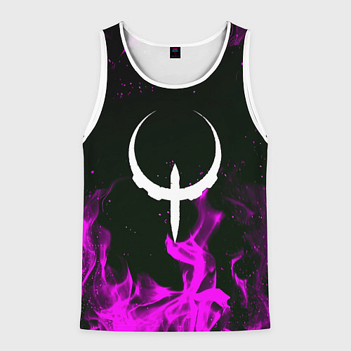 Мужская майка без рукавов Quake fire neon / 3D-Белый – фото 1