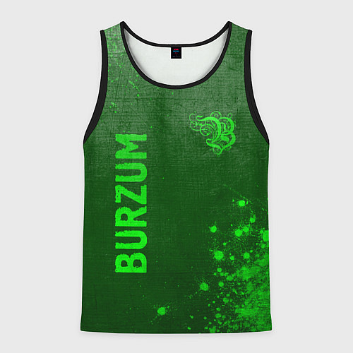 Мужская майка без рукавов Burzum - green gradient вертикально / 3D-Черный – фото 1
