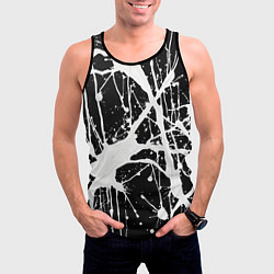 Майка-безрукавка мужская Брызги белой краски, цвет: 3D-черный — фото 2
