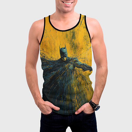 Мужская майка без рукавов Бэтмен нарисованный кистью / 3D-Черный – фото 3