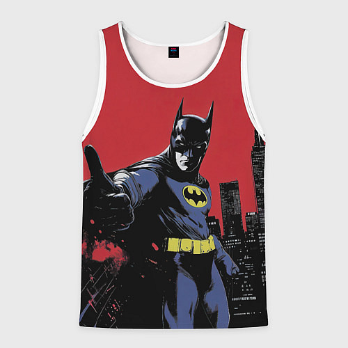 Мужская майка без рукавов Бэтмен показывает класс / 3D-Белый – фото 1