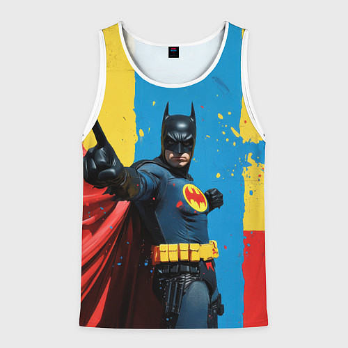 Мужская майка без рукавов Бэтмен предупреждает / 3D-Белый – фото 1