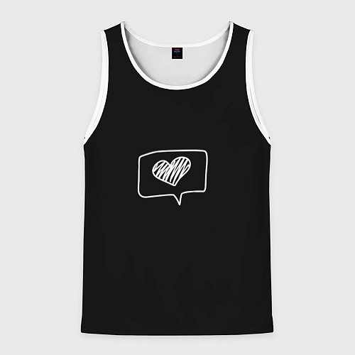 Мужская майка без рукавов Cердешко / 3D-Белый – фото 1