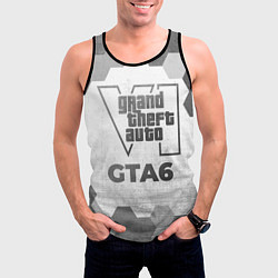Майка-безрукавка мужская GTA6 - white gradient, цвет: 3D-черный — фото 2