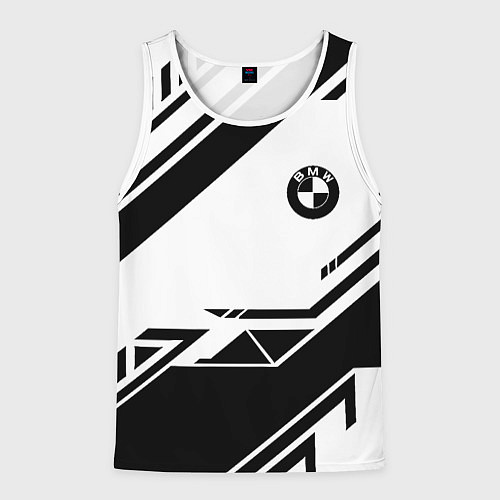 Мужская майка без рукавов BMW geometry black / 3D-Белый – фото 1