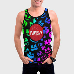 Майка-безрукавка мужская Marshmello x NASA gradient, цвет: 3D-черный — фото 2