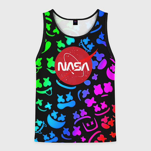 Мужская майка без рукавов Marshmello x NASA gradient / 3D-Черный – фото 1