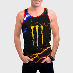 Майка-безрукавка мужская Monster energy storm, цвет: 3D-красный — фото 2