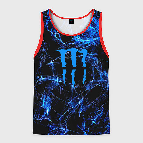 Мужская майка без рукавов Monster energy искры дымы / 3D-Красный – фото 1