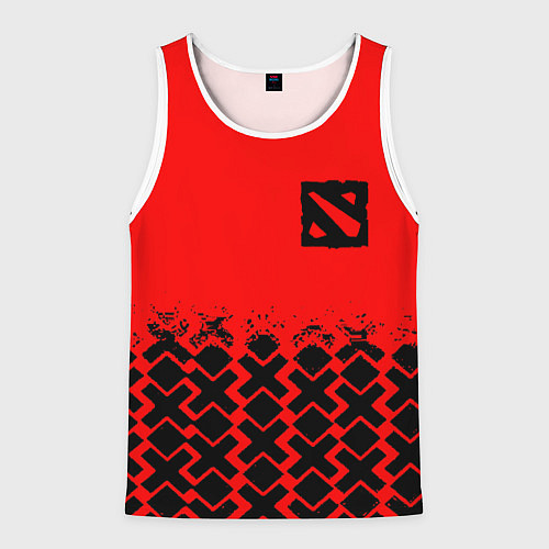 Мужская майка без рукавов Dota игровой паттерн / 3D-Белый – фото 1