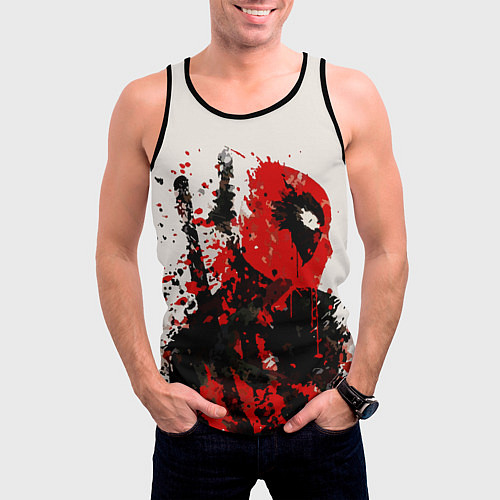 Мужская майка без рукавов Дэдпул брызги / 3D-Черный – фото 3
