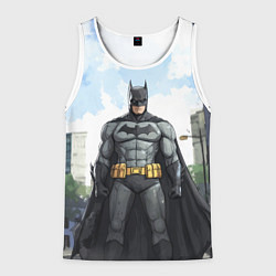 Мужская майка без рукавов Бэтмен стоит на улице