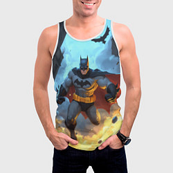 Майка-безрукавка мужская Бэтмен в прыжке, цвет: 3D-белый — фото 2