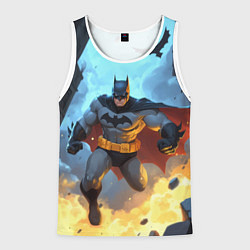 Мужская майка без рукавов Бэтмен в прыжке