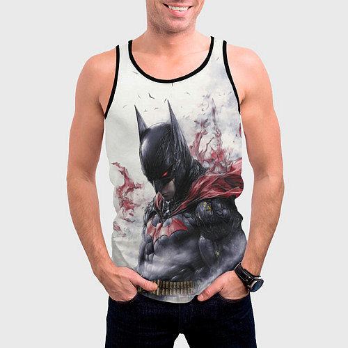 Мужская майка без рукавов Бэтмен в тумане / 3D-Черный – фото 3