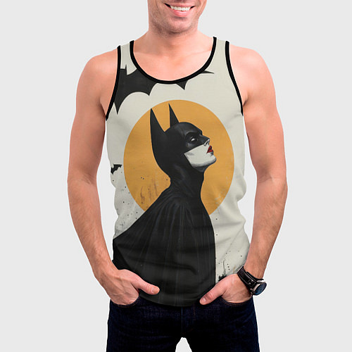 Мужская майка без рукавов Девушка Бэтмен / 3D-Черный – фото 3