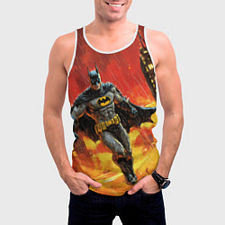 Майка-безрукавка мужская Бэтмен застыл в воздухе, цвет: 3D-белый — фото 2