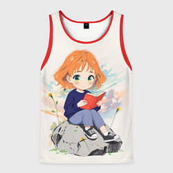 Мужская майка без рукавов Аниме девушка и книга