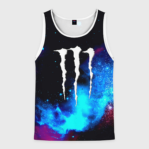 Мужская майка без рукавов Monster energy космос / 3D-Белый – фото 1