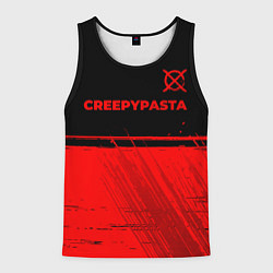 Мужская майка без рукавов CreepyPasta - red gradient посередине