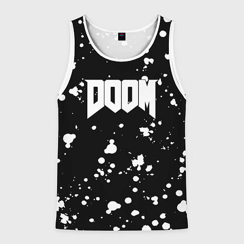 Мужская майка без рукавов Doom белые краски всплеск / 3D-Белый – фото 1
