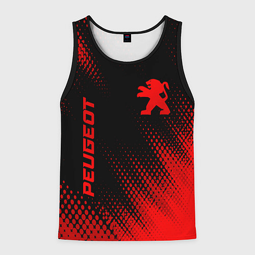 Мужская майка без рукавов Peugeot - red gradient вертикально / 3D-Черный – фото 1