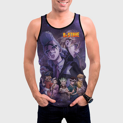 Мужская майка без рукавов Доктор Камень / 3D-Черный – фото 3